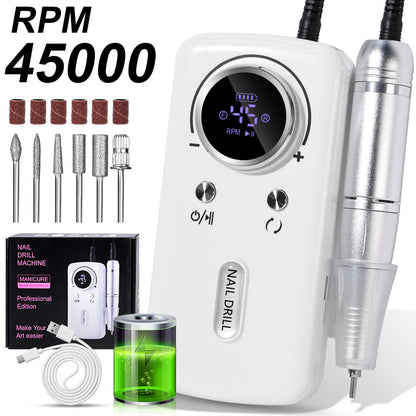 Cordless Electric Nail Drill with LCD