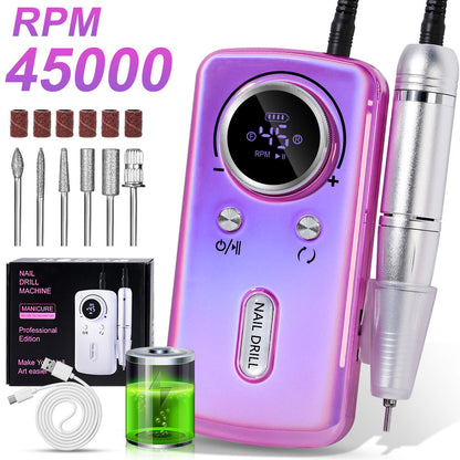 Cordless Electric Nail Drill with LCD